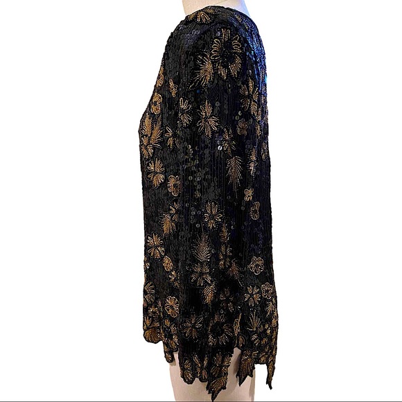 Chanson D’amour Beaded Silk Evening Blouse - Picture 2 of 4